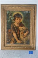 Victorian Child w/Lamb Print