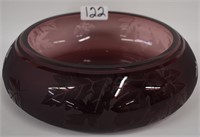 Ken Benson LS purple leaf cameo bowl, 12"