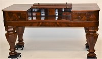 Rosewood spinet desk, 67x30.5", 34" T