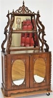 Rosewood cabinet with shelf and mirror