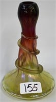Loetz style Art glass vase, 8"