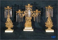 Brass and Crystal Candle Holders