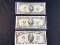 1950 $10 and $20 Bills