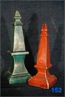 2 Ceramic Obelisks