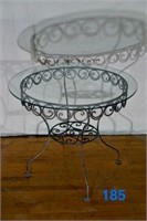 Iron Round Table w/Glass Top