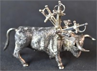 STERLING SILVER BULL HORS D'OEUVRES SKEWER SET