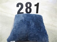 24"X24" Square Blue Throw Pillow