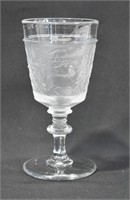 Early Pressed Glass Goblet - Westward Ho