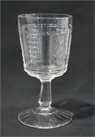 Early Pressed Glass Goblet Panelled Forget Me Not
