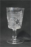Early Pressed Glass Goblet - Diagnal Band