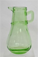 Vintage Green Depression Glass Syrup Jug