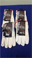 4 pairs leather work gloves (size S)