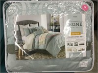 QUEEN MINT AND GOLD 10 PC COMFORTER SET