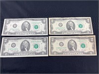 4 - 1976 $2 Bills