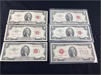 6 - Red Seal $2 Bills