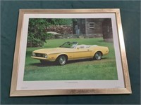 Framed picture of 1973 Ford Mustang
