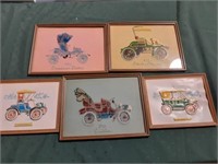 Handmade and painted  car pictures