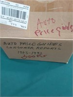 Box of auto price guides from 1963 to 1992