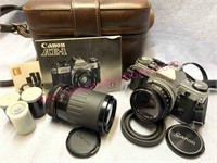Nice Canon AE-1 camera & extra lens & bag