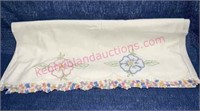 Pair of nice old embroidery pillow cases (flower)
