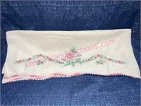 Pair of nice old embroidery pillow cases (pink