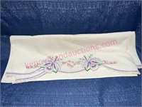 Pair of nice old embroidery pillow cases (purple