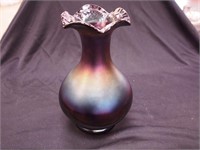 Contemporary amethyst iridescent 10" vase