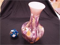 Two pieces of colorful contemporary glass: 13"