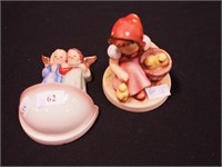 Two Hummel items: Holy Water Font Angel Duet