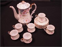 Lefton china 13-piece coffee set: coffee pot