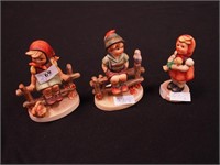 Three Hummel figurines: Just Resting 3 3/4" ; Girl