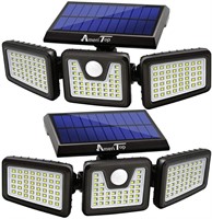 Solar Lights Outdoor, 2-PACK 128 LED Wireless
