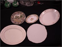 Five pieces of china, mostly serving trays