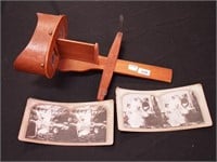 Vintage stereoscope with two slides