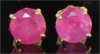 14kt Gold 2.00 ct Natural Ruby Stud Earrings