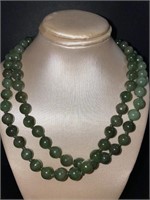 Natural Jade 8mm Hand Knotted 30" Necklace