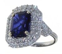 14kt Gold 9.02 ct Sapphire & Diamond Ring