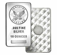 10 Ounce - .999 Fine Silver Sunshine Minting Bar