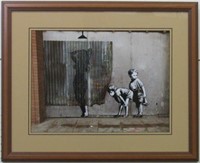 Peeping Boys Giclee By Graffiti Artist Banksy