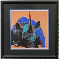 Rhino Giclee Plate Signed By Andy Warhol