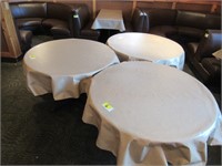 Lot - (2) 46" & (1) 48" Round Dining Tables