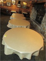 Lot - (4) 50" Drop Leaf Round Dining Tables (36"