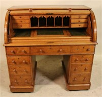 ANTIQUE CYLINDER ROLL TOP DESK