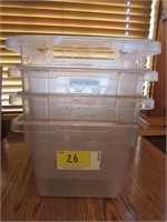 Lot - (4) Carlisle 12" x 18" x 9" containers