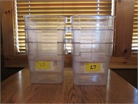 Lot - (6) 8-quart plastic storage containers