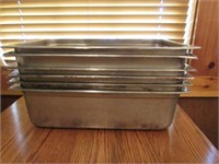 Lot - (6) Stainless Steel inserts 21" x 13" x 6"