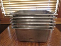 Lot - (6) Stainless Steel inserts 12" x 10" x 6"