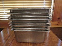 Lot - (8) Stainless Steel inserts 12" x 7" x 6"