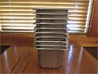 Lot - (10) Stainless Steel Inserts 6" x 7" x 6"