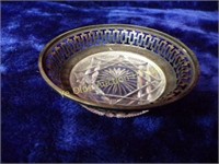 Silverplate and Crystal Nut Bowl